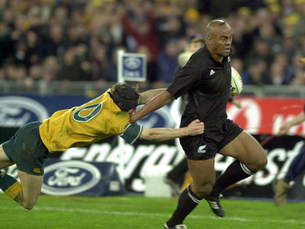 Some of Haas’ barnstorming runs were reminiscent of Jonah Lomu in his prime. (Photo by Ross Land/Getty Images)