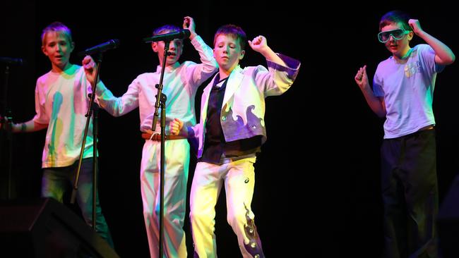 Anglesea Primary School students performing at the Geelong Schools Music and Movement Festival. Picture: Alison Wynd