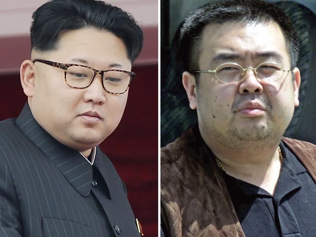 North Korean leader Kim Jong Un and Kim Jong Nam, right, the murdered half brother of Kim Jong Un, in Narita, Japan, on May 4, 2001. Picture: AP