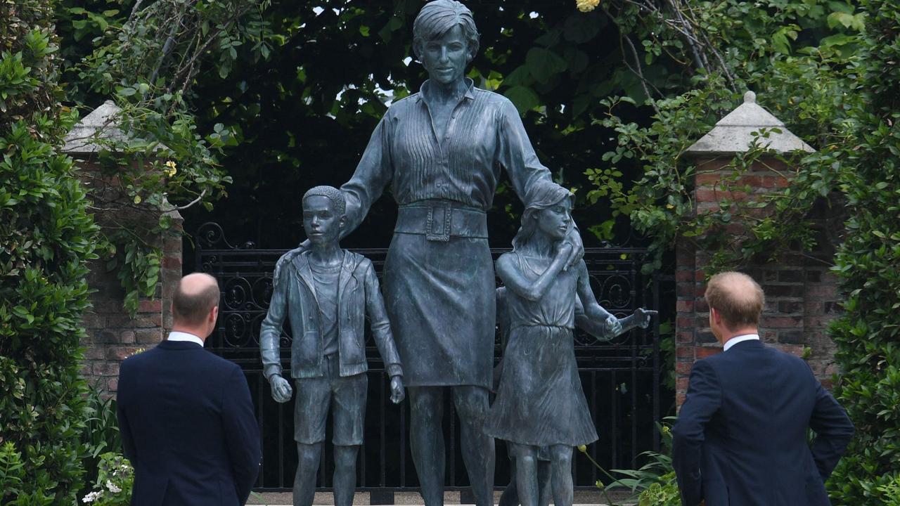 The statue is in The Sunken Garden in Kensington Palace and was unveiled on what would have been Diana’s 60th birthday. Picture: Dominic Lipinski / POOL / AFP.