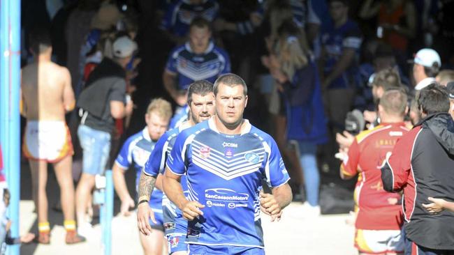 Danny Wicks goes through his final preparations during the Group 2 major semi-final between Grafton Ghosts and Coffs Harbour Comets at Frank McGuren Field. Picture: Matthew Elkerton