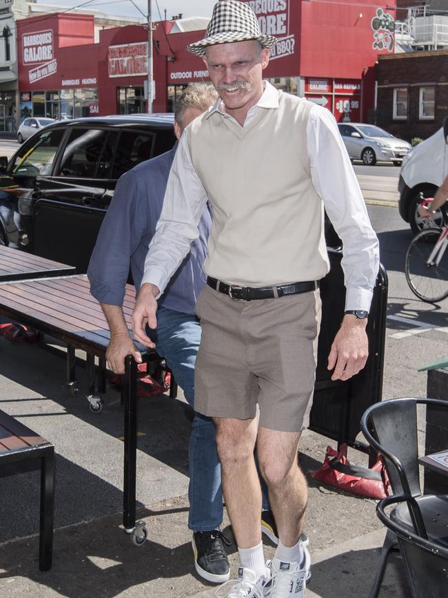 He spent hours in the make-up chair for his Bad Grandpa look. Picture: Jason Edwards