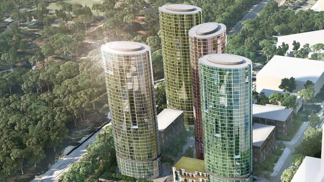 Artists impression of the proposed Holdmark towers at Talavera Rd, Macquarie Park