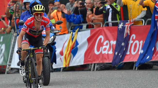 Mitchelton-Scott's Simon Yates on his way to victory in the 2018 Vuelta a España Picture: AFP