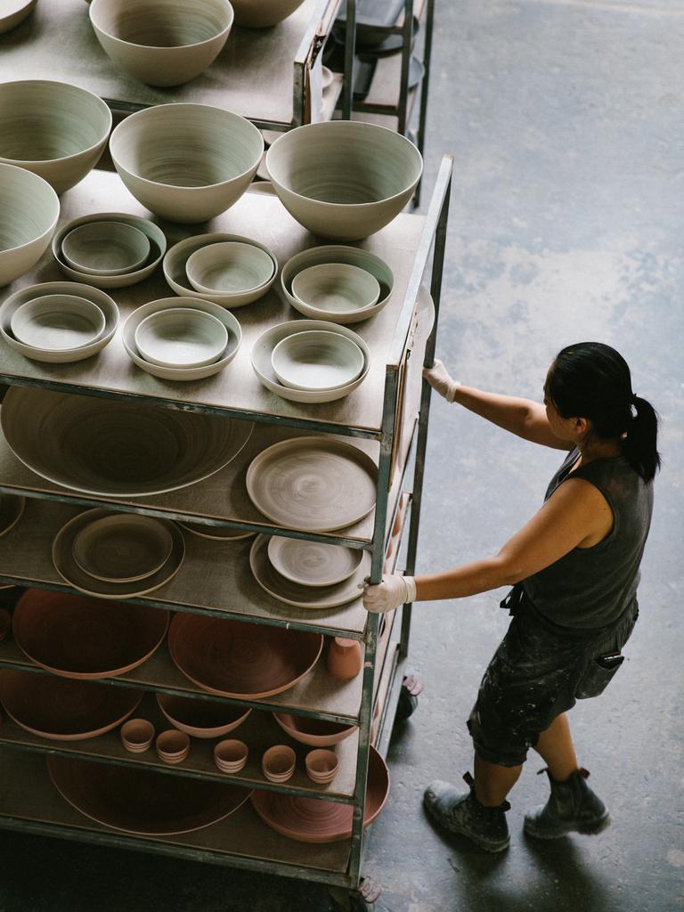 Mud Australia makes their collections by hand in their Marrickville, Sydney, studio using the slip-cast method, with clay sourced from Limoges in France.