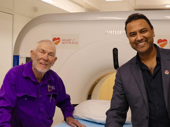 Photo of Dr Rolf Gomes and Gary Briggs (left) today in the truck Picture Supplied