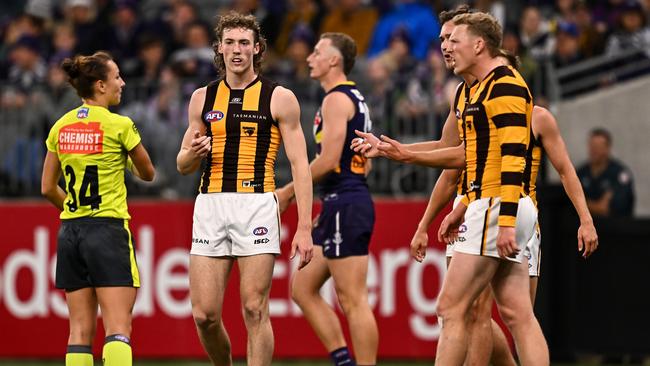 James Sicily remonstrates with umpire Eleni Glouftis on Saturday night.