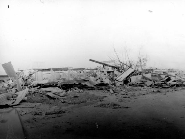 Cyclone Tracy caused major destruction to Darwin. A site in Darwin’s northern suburbs pictured after Cyclone Tracy. Picture: Kerry Byrnes.