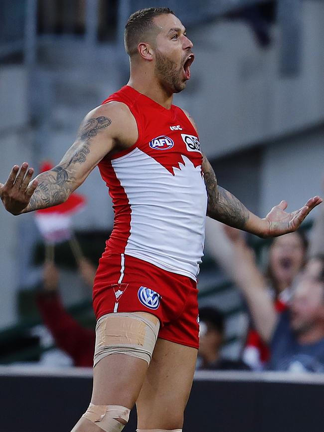 Lance Franklin looks in ominous form ahead of the 2018 season. Picture: Michael Klein