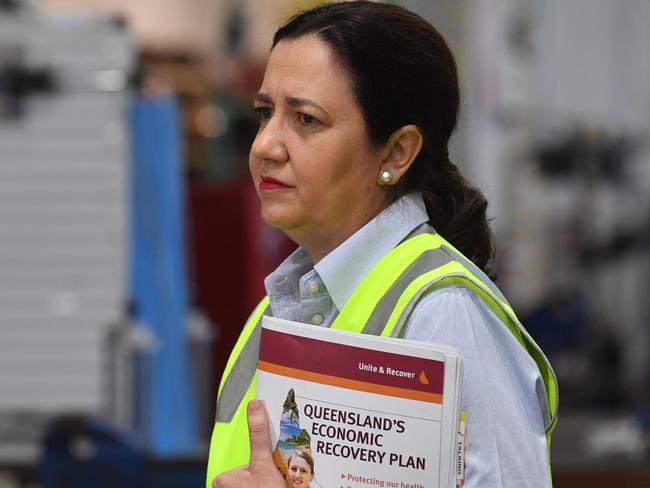 Premier Annastacia Palaszczuk at the TAFE Bohle Trade Training Centre. Picture: Evan Morgan