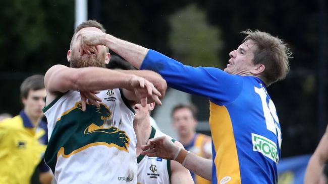 Macleod’s Daniel OBrien spoils in the nick of time against Northcote Park. Picture: Mark Dadswell