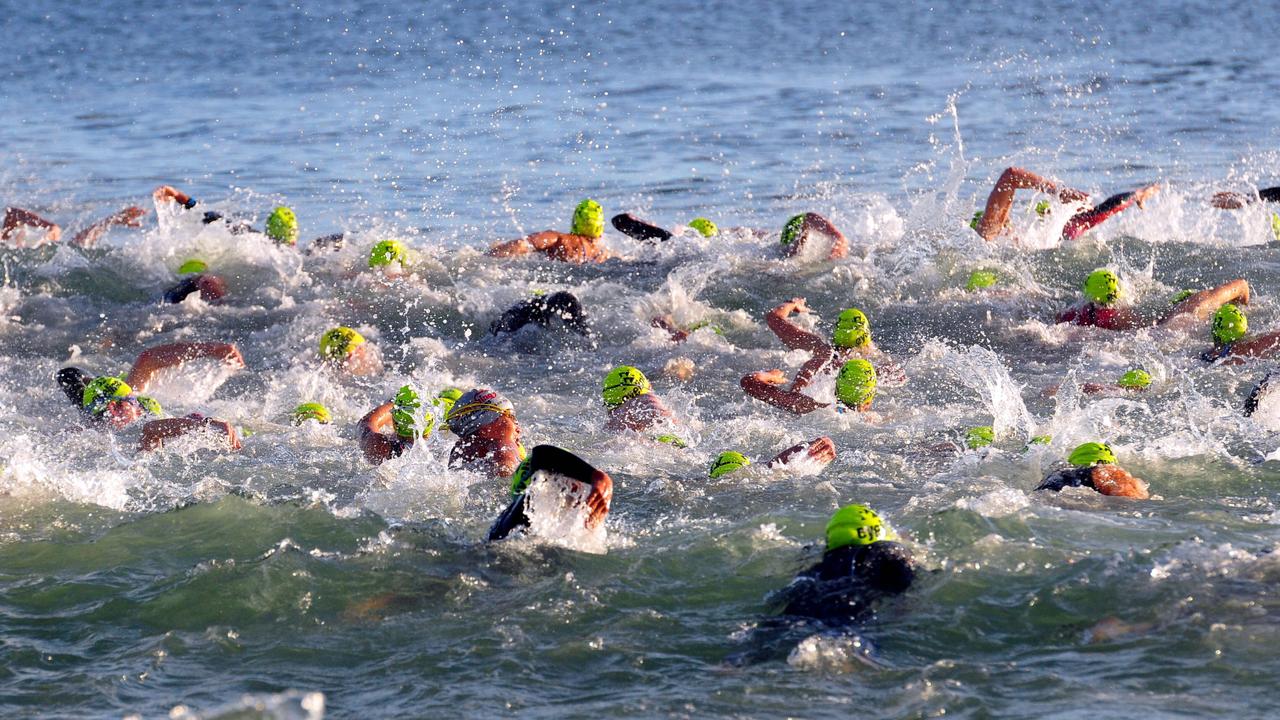 Noosa Triathlon swim field.