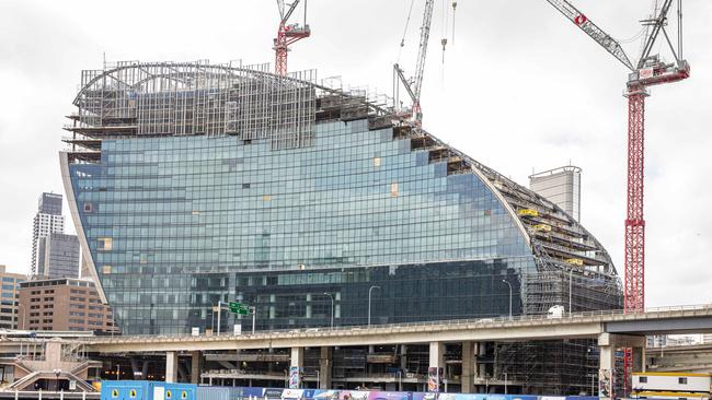 The Ribbon construction site at Darling Harbour in 2020. Picture: Jenny Evans