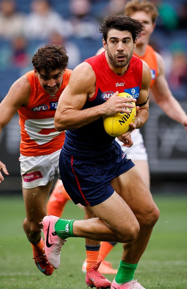 Christian Petracca made his return on Sunday. Picture: Dylan Burns/AFL Photos via Getty Images.