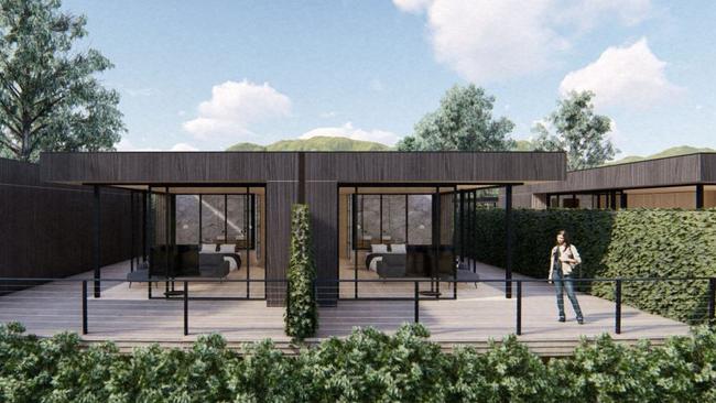 Artist’s impression of Beresford Estate’s luxury pavilions at McLaren Vale. Picture: Supplied