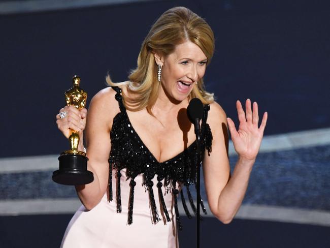 Margot Robbie missed out to veteran actress and longtime favourite Laura Dern for best supporting actor. Picture: Getty Images