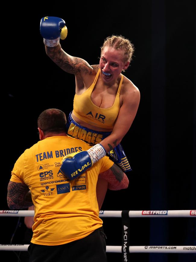 Bridges after defending her world title last year. Photo by Nigel Roddis/Getty Images