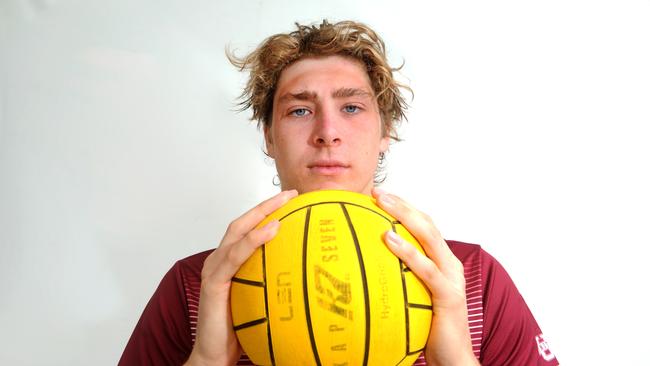 Teenager Marcus Berehulak of Inooroopilly SHS and the UQ Water Polo Club (Barras), will play for Australia. Picture, John Gass