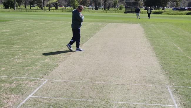 The pitch at Harry Trott Oval was eight feet too long.