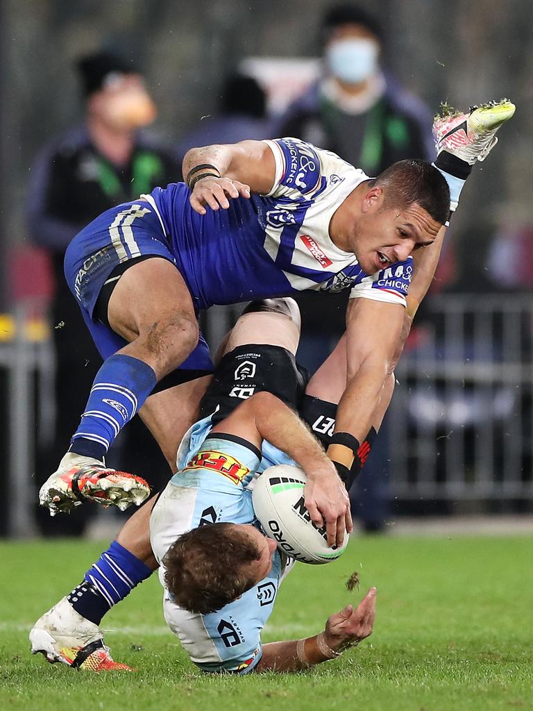 Matt Moylan was ironed out by Dallin Watene-Zelezniak during round six. Picture: Mark Kolbe/Getty Images