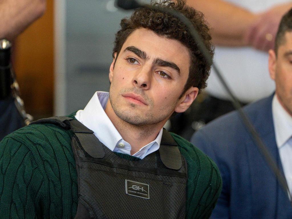 Luigi Mangione sits in Manhattan Supreme Court for a hearing in New York City on February 21. Picture: Steven Hirsch / AFP