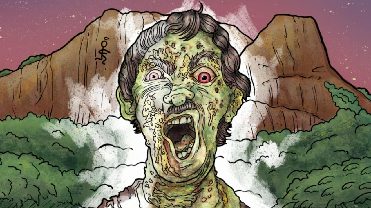 Art work from ‘Zombies of Townsville Colouring Book’ co-authored by Michael Pope, a resident artist at Murky Waters Studio and art teacher at Saint Patrick's College, and Carly Sheil, a designer and artist. Picture: Supplied