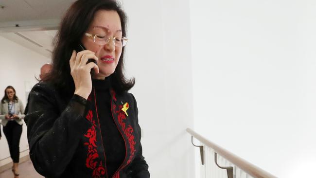 Liberal MP Gladys Liu leaving the Sky studio after she was interviewed by Andrew Bolt. Picture: Gary Ramage.