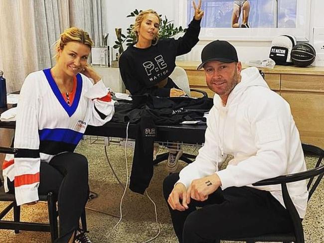 Fashion designer Pip Edwards (centre) with Michael Clarke (right) and Claire Tregoning (left). Picture: Instagram