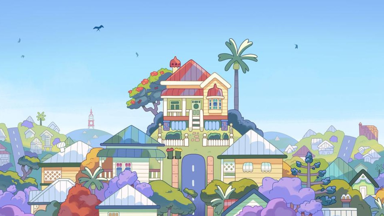 The Brisbane house of Bluey from the popular kids' show. A hilltop Queenslander with views of the city in Paddington and multiple rooms is worth over $6m today.