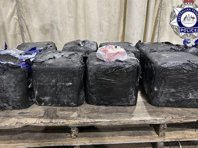 215kg of methamphetamine and 3kg of heroin in tiles sent from Southeast Asia. Picture: AFP