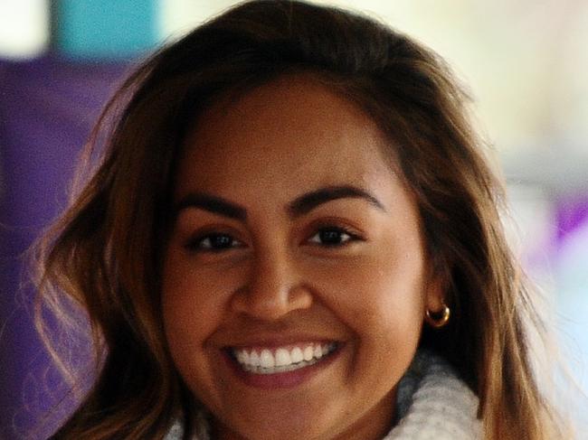 Singer Jessica Mauboy enjoys inspecting the new play facilities at the Yipirinya School's Child Care facility . Photo Justin Brierty