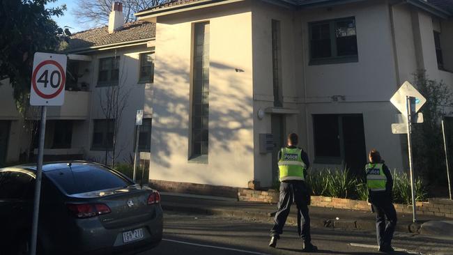 Police surrounded the hotel. Picture: Wes Hosking