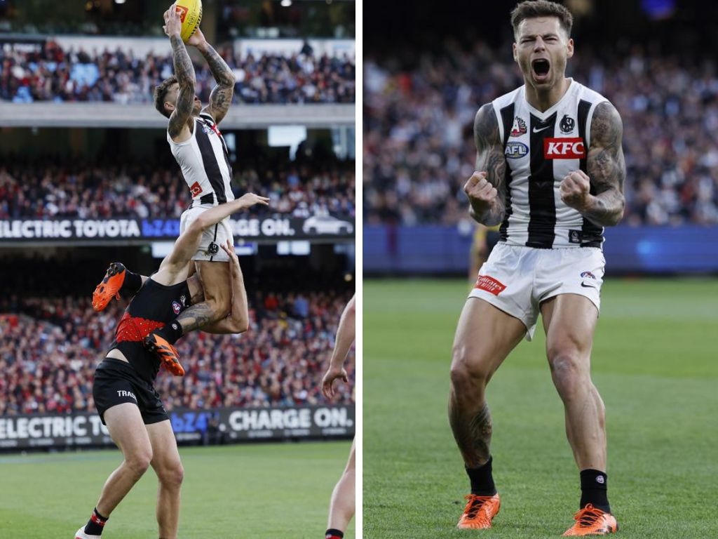 Jamie Elliott's Anzac Day screamer. Photos: News Corp