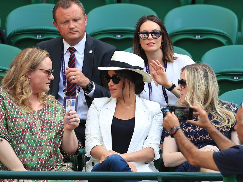 The Duchess of Sussex watches the Serena Williams match.