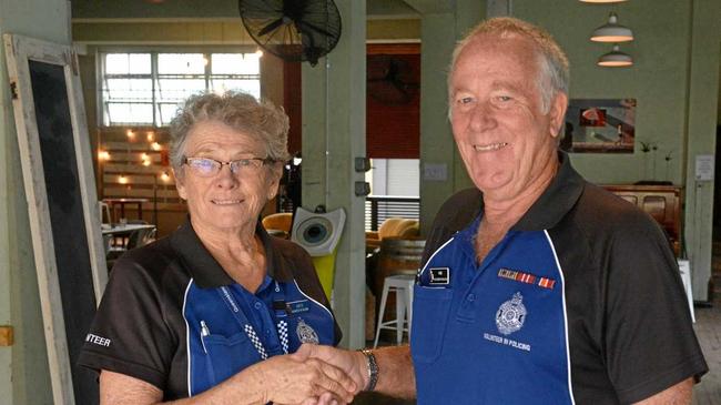 GOOD ON YOU: Greta Brady welcomes new volunteer, Rod Laylee to the VIP program. Picture: Jann Houley