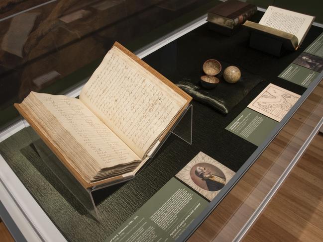 Cook’s journal as it features in the exhibition space and an old map which can be downloaded online.