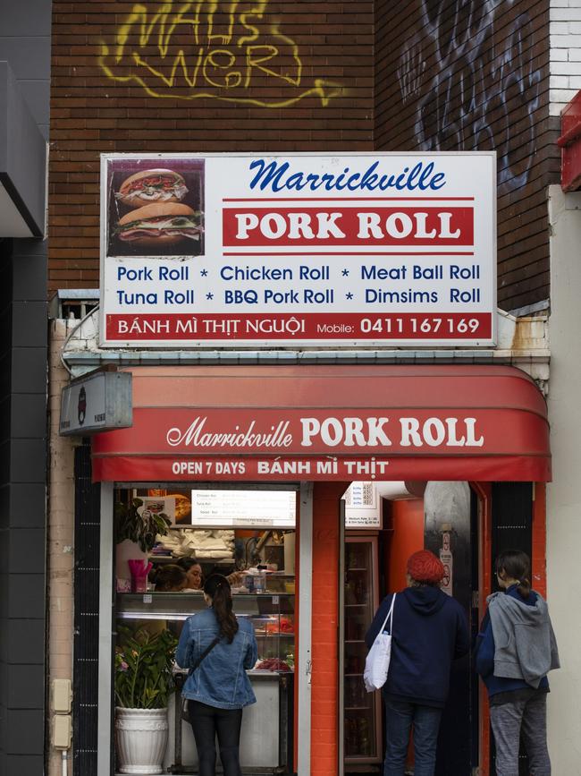 Lunch heaven at Marrickville Pork Roll. Photo: Jem Cresswell