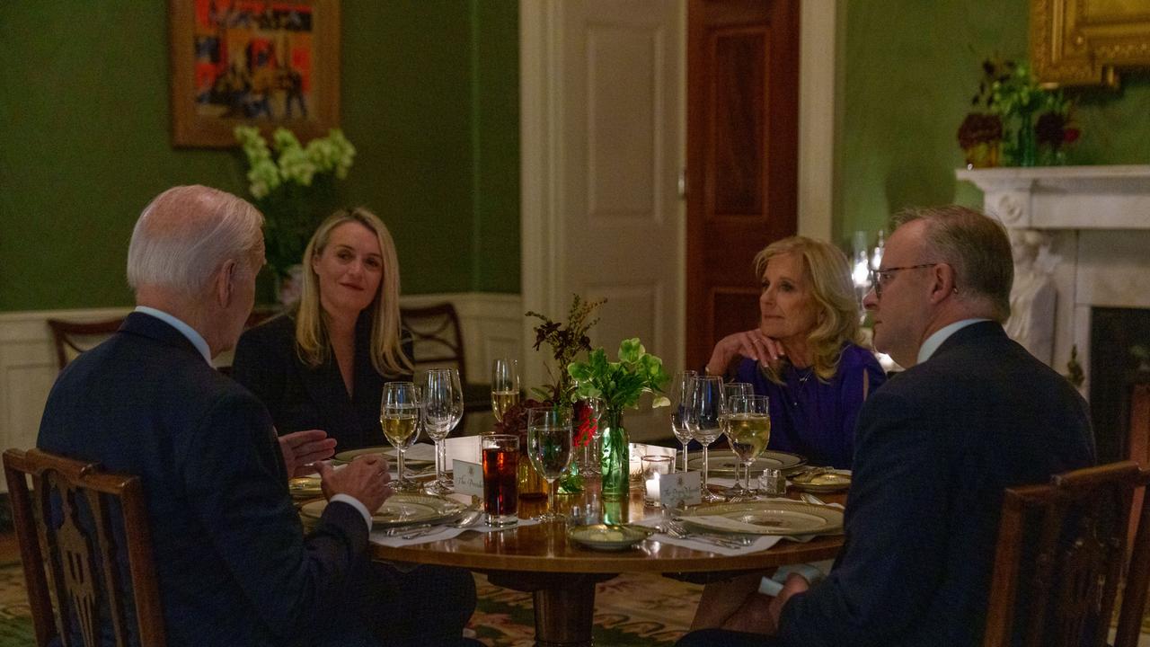 Prime Minister Anthony Albanese and his partner Jodie Haydon had dinner with US President Joe Biden and First Lady Jill Biden at the White House. Picture: Prime Minister’s Office