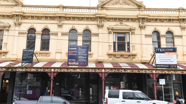 Many shops are without tenants in Chapel St, South Yarra. Picture: Penny Stephens