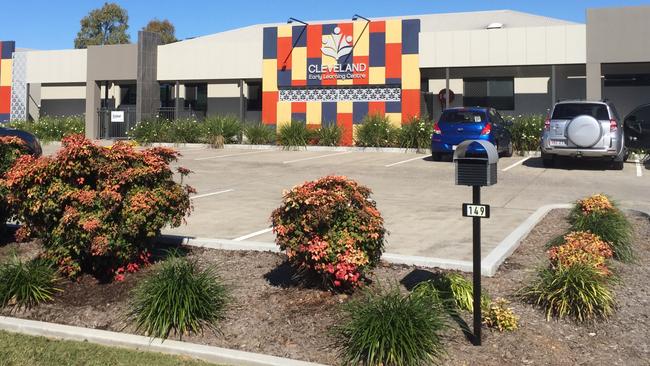 Landscaper blasts radio at Cleveland Early Learning Centre. Picture: Marcel Baum