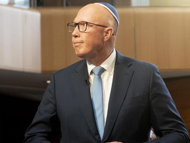 SYDNEY, AUSTRALIA. NewsWire Photos. FEBRUARY 20, 2025. Federal Opposition Leader Peter Dutton attends the Sky News anti-semitism summit in Sydney. Picture: NewsWire / Jeremy Piper