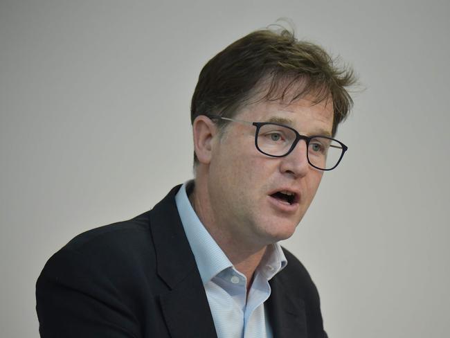 Facebook vice president Nick Clegg. Picture: AFP