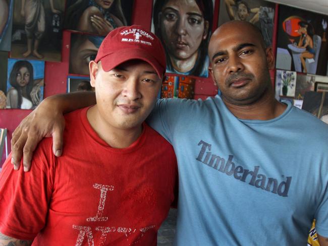 Andrew Chan and Myuran Sukumaran inside the workshop of Kerobokan jail in Bali.