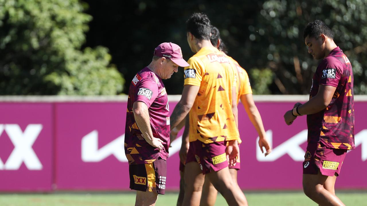 Coach Kevin Walters upset during training with the Brisbane Broncos, Red Hill. Photographer: Liam Kidston