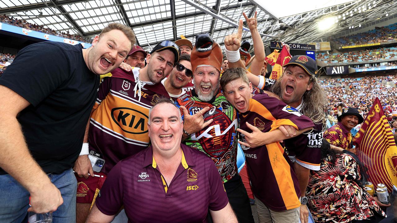 The boys from Brisbane get ready for the NRL Grand Final at Accor Stadium, Sydney Olympic Park. Pics Adam Head