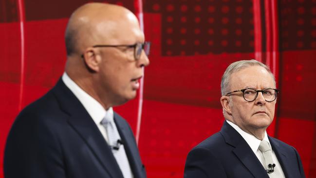 The third leaders debate saw a heated slanging match. Picture: Alex Ellinghausen/NCA NewsWire