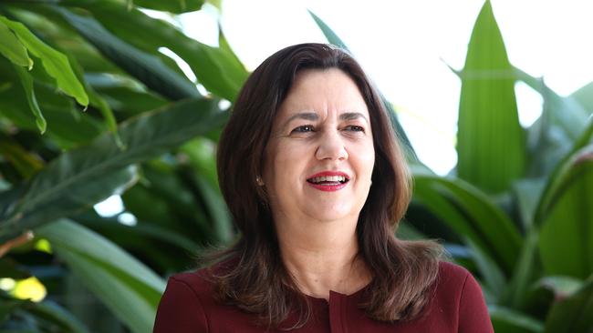 Premier Annastacia Palaszczuk speaks at the Mater Private hospital in Springfield today. Picture: Jono Searle