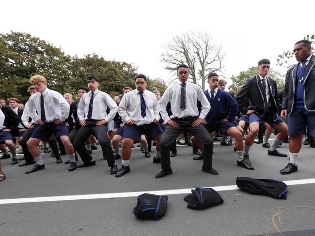 A bespoke haka was performed by students from the Christchurch Boys High School. Picture: Gary Ramage