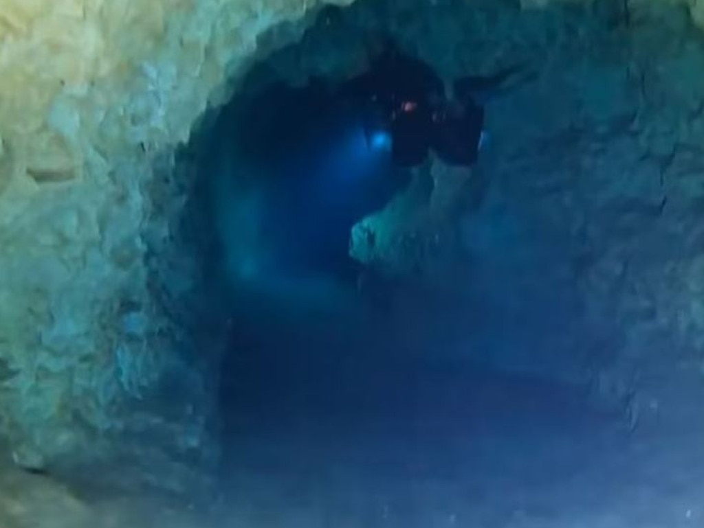 The Twin Caves are located in Blue Springs Florida (stock picture of divers exploring the Twin Caves). Picture: YouTube/Diver Doug’s Adventures