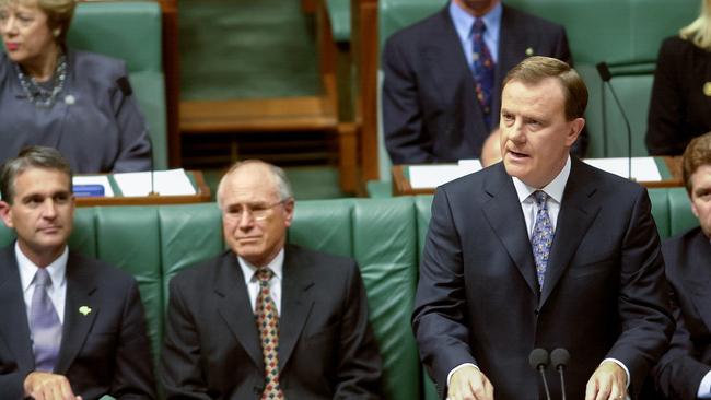 Treasurer Peter Costello delivering the Budget speech in the House of Representatives.